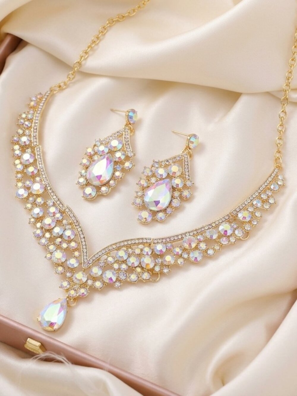 AB Crystal necklace earrings